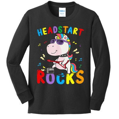 Headstart Rocks Cute Unicorn Back To School Kids Long Sleeve Shirt