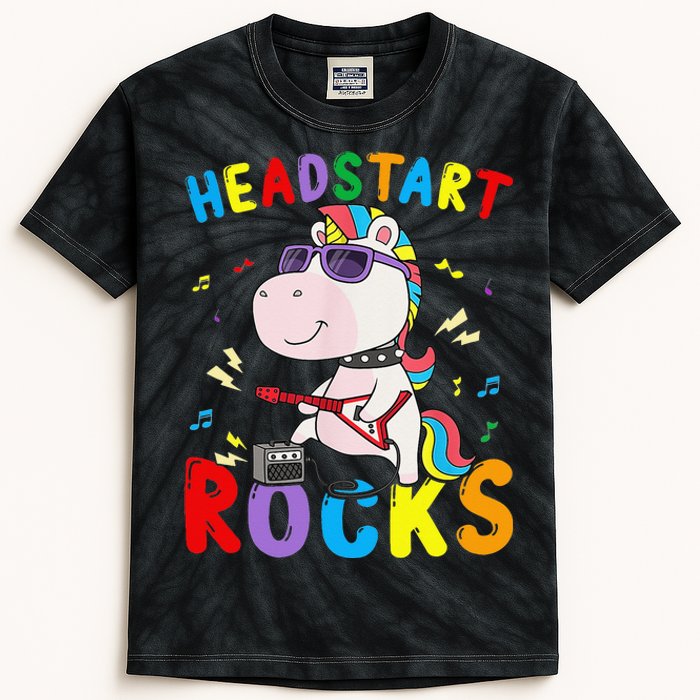 Headstart Rocks Cute Unicorn Back To School Kids Tie-Dye T-Shirt