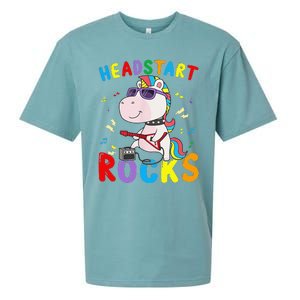 Headstart Rocks Cute Unicorn Back To School Sueded Cloud Jersey T-Shirt