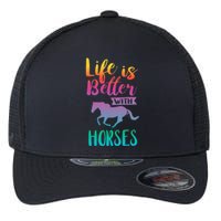 Horseback Riding Cute Life Is Better With Horses Flexfit Unipanel Trucker Cap