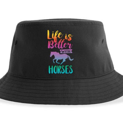 Horseback Riding Cute Life Is Better With Horses Sustainable Bucket Hat