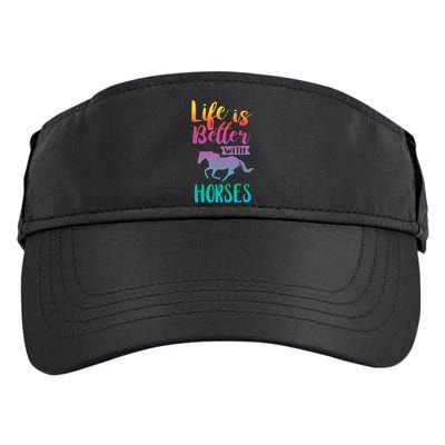 Horseback Riding Cute Life Is Better With Horses Adult Drive Performance Visor