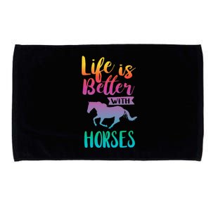 Horseback Riding Cute Life Is Better With Horses Microfiber Hand Towel