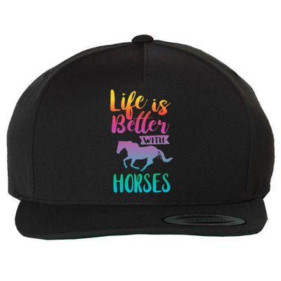 Horseback Riding Cute Life Is Better With Horses Wool Snapback Cap