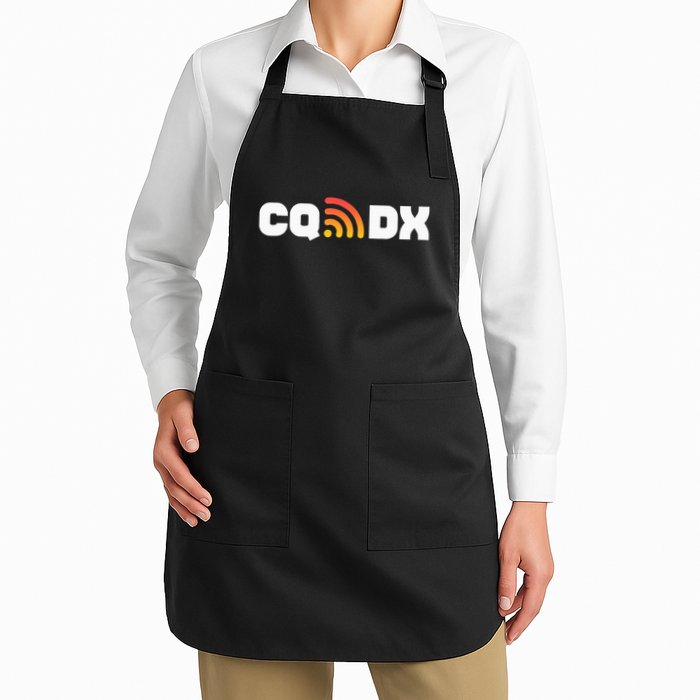 Ham Radio Cq Dx Amateur Radio Operator Signal Full-Length Apron With Pockets