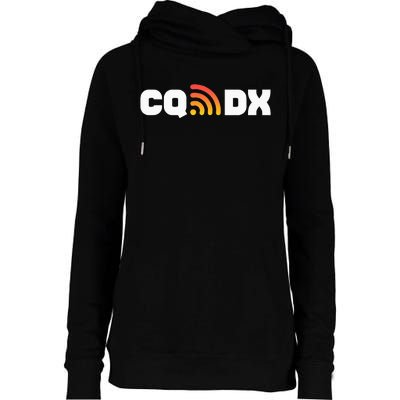 Ham Radio Cq Dx Amateur Radio Operator Signal Womens Funnel Neck Pullover Hood