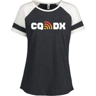 Ham Radio Cq Dx Amateur Radio Operator Signal Enza Ladies Jersey Colorblock Tee