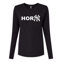 Hor(Ny) Rare Comedy Horny Ny Funny Joke Womens Cotton Relaxed Long Sleeve T-Shirt