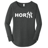 Hor(Ny) Rare Comedy Horny Ny Funny Joke Women's Perfect Tri Tunic Long Sleeve Shirt