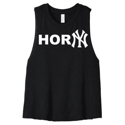 Hor(Ny) Rare Comedy Horny Ny Funny Joke Women's Racerback Cropped Tank