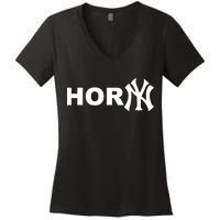 Hor(Ny) Rare Comedy Horny Ny Funny Joke Women's V-Neck T-Shirt