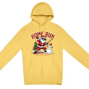 Home Run Christmas Baseball Santa Claus Snow Xmas Cute Gift Premium Pullover Hoodie