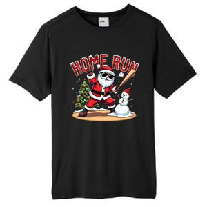 Home Run Christmas Baseball Santa Claus Snow Xmas Cute Gift Tall Fusion ChromaSoft Performance T-Shirt