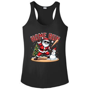 Home Run Christmas Baseball Santa Claus Snow Xmas Cute Gift Ladies PosiCharge Competitor Racerback Tank