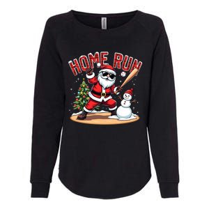 Home Run Christmas Baseball Santa Claus Snow Xmas Cute Gift Womens California Wash Sweatshirt