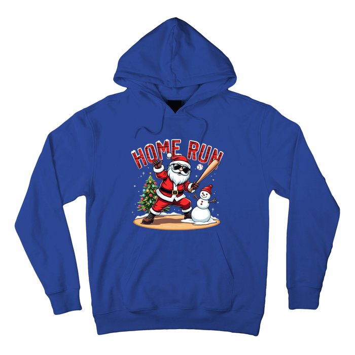 Home Run Christmas Baseball Santa Claus Snow Xmas Cute Gift Hoodie