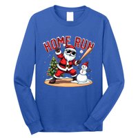 Home Run Christmas Baseball Santa Claus Snow Xmas Cute Gift Long Sleeve Shirt