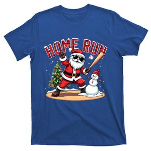 Home Run Christmas Baseball Santa Claus Snow Xmas Cute Gift T-Shirt