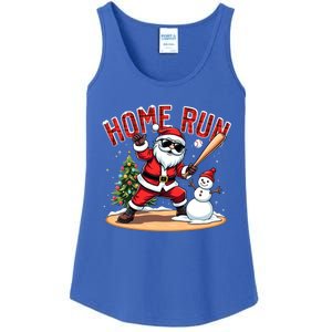 Home Run Christmas Baseball Santa Claus Snow Xmas Cute Gift Ladies Essential Tank