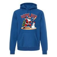 Home Run Christmas Baseball Santa Claus Snow Xmas Cute Gift Premium Hoodie