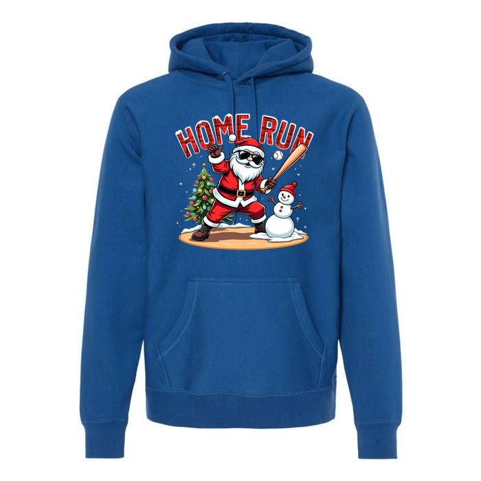 Home Run Christmas Baseball Santa Claus Snow Xmas Cute Gift Premium Hoodie