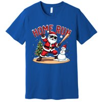 Home Run Christmas Baseball Santa Claus Snow Xmas Cute Gift Premium T-Shirt