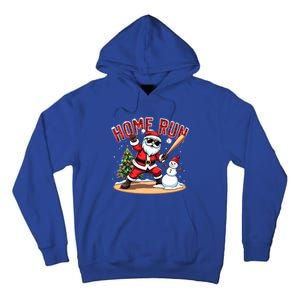 Home Run Christmas Baseball Santa Claus Snow Xmas Cute Gift Tall Hoodie