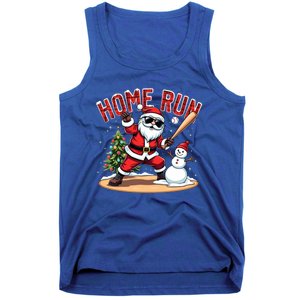 Home Run Christmas Baseball Santa Claus Snow Xmas Cute Gift Tank Top