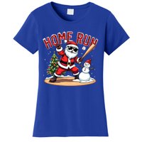 Home Run Christmas Baseball Santa Claus Snow Xmas Cute Gift Women's T-Shirt