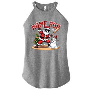 Home Run Christmas Baseball Santa Claus Snow Xmas Cute Gift Women's Perfect Tri Rocker Tank