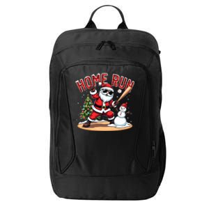 Home Run Christmas Baseball Santa Claus Snow Xmas Gift City Backpack