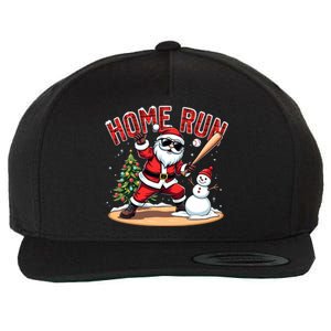 Home Run Christmas Baseball Santa Claus Snow Xmas Gift Wool Snapback Cap