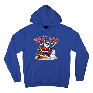 Home Run Christmas Baseball Santa Claus Snow Xmas Gift Hoodie