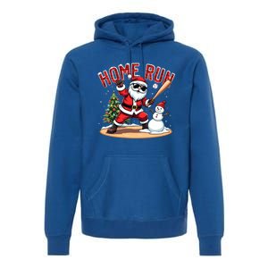 Home Run Christmas Baseball Santa Claus Snow Xmas Gift Premium Hoodie