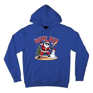 Home Run Christmas Baseball Santa Claus Snow Xmas Gift Tall Hoodie