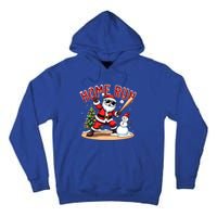 Home Run Christmas Baseball Santa Claus Snow Xmas Gift Tall Hoodie