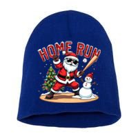 Home Run Christmas Baseball Santa Claus Snow Xmas Gift Short Acrylic Beanie