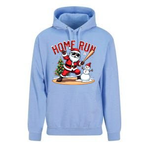 Home Run Christmas Baseball Santa Claus Snow Xmas Gift Unisex Surf Hoodie