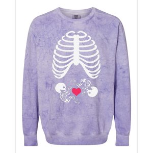 Halloween Rib Cage Pregnancy Expecting Twins Baby Love Colorblast Crewneck Sweatshirt