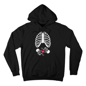 Halloween Rib Cage Pregnancy Expecting Twins Baby Love Hoodie