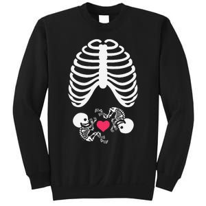 Halloween Rib Cage Pregnancy Expecting Twins Baby Love Sweatshirt