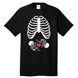 Halloween Rib Cage Pregnancy Expecting Twins Baby Love Tall T-Shirt