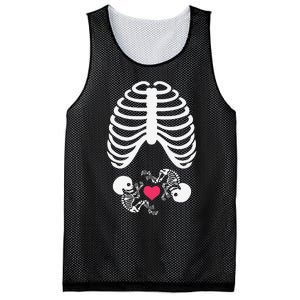 Halloween Rib Cage Pregnancy Expecting Twins Baby Love Mesh Reversible Basketball Jersey Tank