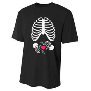 Halloween Rib Cage Pregnancy Expecting Twins Baby Love Performance Sprint T-Shirt