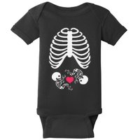 Halloween Rib Cage Pregnancy Expecting Twins Baby Love Baby Bodysuit