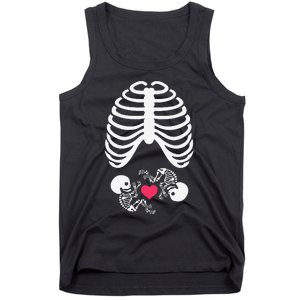 Halloween Rib Cage Pregnancy Expecting Twins Baby Love Tank Top