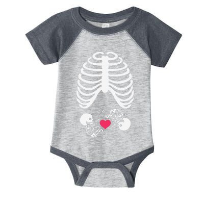 Halloween Rib Cage Pregnancy Expecting Twins Baby Love Infant Baby Jersey Bodysuit