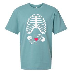 Halloween Rib Cage Pregnancy Expecting Twins Baby Love Sueded Cloud Jersey T-Shirt