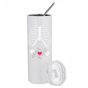 Halloween Rib Cage Pregnancy Expecting Twins Baby Love Stainless Steel Tumbler