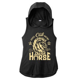 Horse Racing Club Dark Horse Born To Ride Ladies PosiCharge Tri-Blend Wicking Draft Hoodie Tank